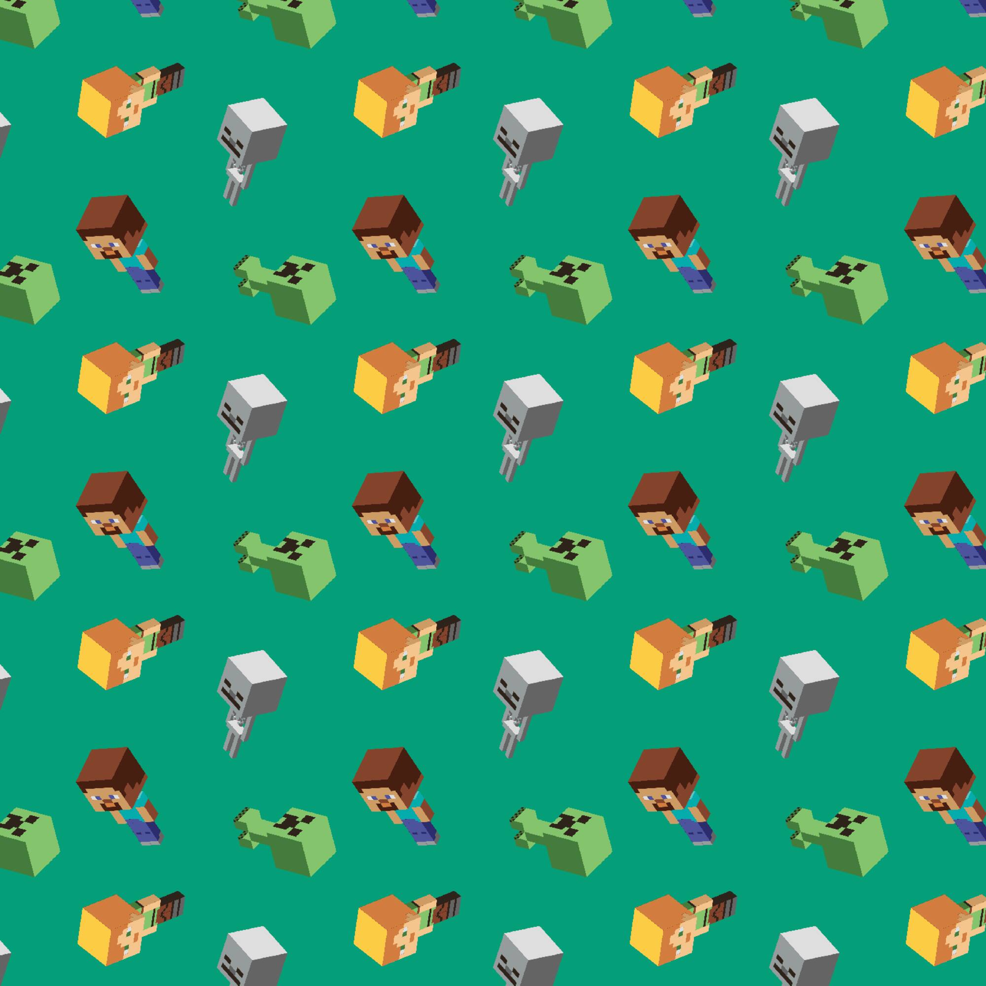 Mojang Minecraft Day Mobs Cotton Fabric